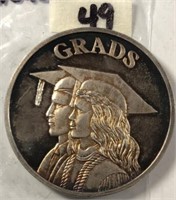 1 Troy Ounce .999 Fine Silver Grads Round