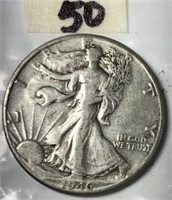 1946D Walking Liberty Silver Half Dollar