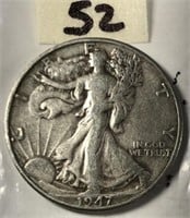 1947 Walking Liberty Silver Half Dollar