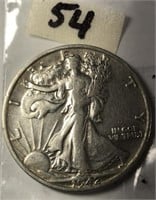 1942S Walking Liberty Silver Half Dollar