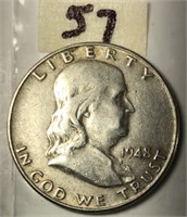 1948D Franklin Silver Half Dollar