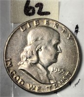 1955 Franklin Silver Half Dollar