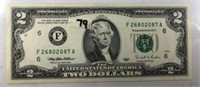 Series 1995 $2 Federal Reserve Note UNC