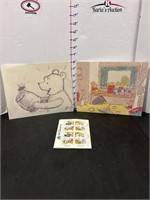 Winnie the Pooh lithographs and stamps