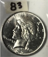 1923 Peace Silver Dollar AU