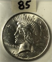 1922 Peace Silver Dollar AU