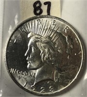 1923 Peace Silver Dollar AU