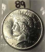 1922 Peace Silver Dollar AU