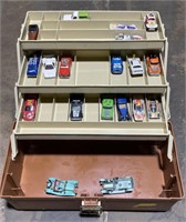 (M) Tackle Box with Die Cast Cars including Hot