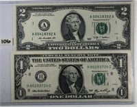 Series 2009 $2 Federal Reserve Note & Series 2006