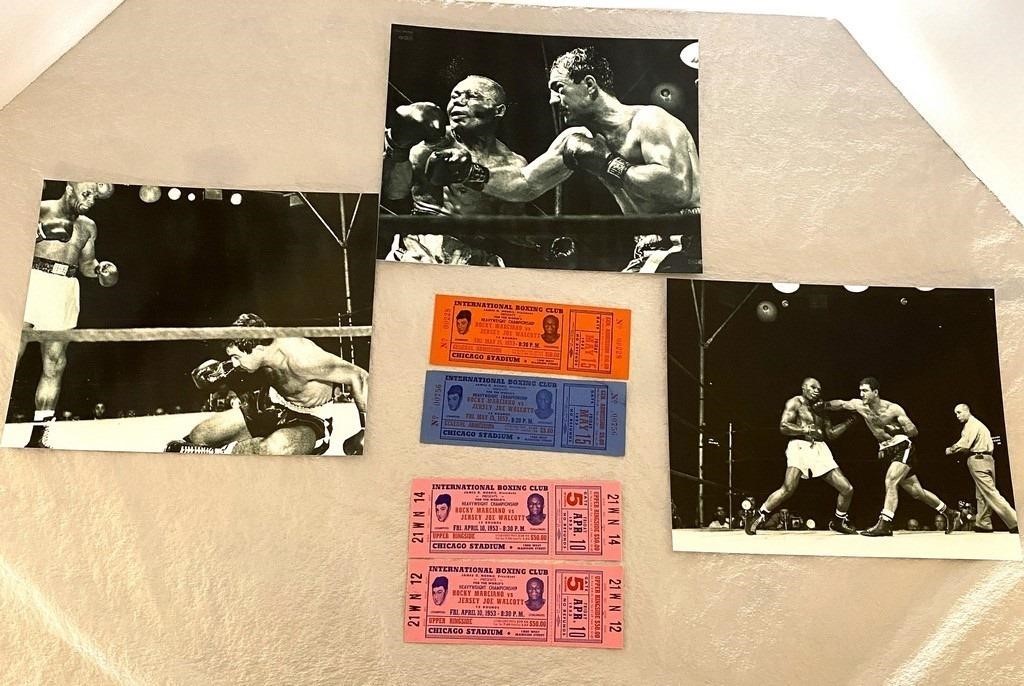 Vintage NOS Marciano Walcott Boxing Tickets