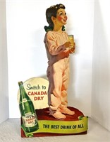 Vintage Cardboard Canada Dry Advertising Sign