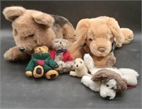 (F) Stuffed  Dogs & Two Small Boyd Bears Etc.