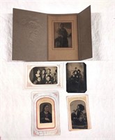 Five Old Tin Type Photos
