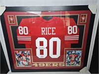 Rice- Signed Framed Jersey JSA 36x44