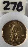2000 US $5 Gold Coin 1/10 oz. Fine Gold