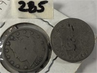 1909 & 1903 V Nickels