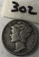 1944S Mercury Silver Dime