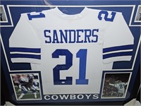 Staubach, Lilly, Sanders Cowboys Signed Framed