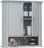 $73  UYIHOME Wall Cabinet  2 Doors  Light Grey