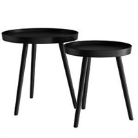 LAVISH HOME NESTING SIDE TABLES BLACK  $70