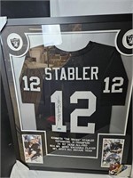 Stabler Signed Framed Jersey Certified 36x44