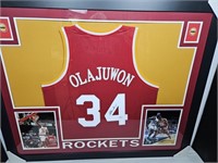 Olajuwon-Rockets Signed Framed Jersey JSA