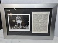 Muhammad Ali Framed Photo & Letter 18x25