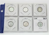 10 Cents Silver Collection 1962 - 67 UNC