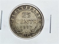 1917C Newfoundland Silver 25 Cents