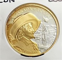 2008 Canada Silver $1 Dollar with Gold Plating