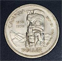 1958 1858 Canada Silver $1 Dollar BC