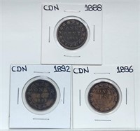 1888 1892 1886 Large Cent Canada