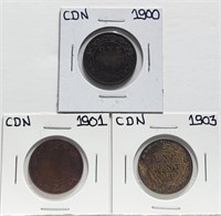1900H 1901 1903 Large Cent Canada