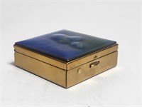 Small Brass Trinket Box Stone cover
