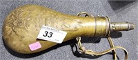 Vintage Brass Powder Horn Embossed w/ Eagle  & US