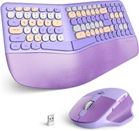 $60  MOFII Wireless Ergo Keyboard-Mouse  Purple