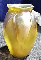Art Glass Iridescent Vase   5" Tall