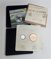 1945-2005 Canada Silver Proof 5c & WW2 Medal Set