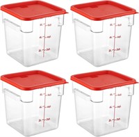 $90  4-Pack 8.0 Qt Food Containers - Red Lid