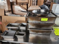 ASSORTED STAINLESS STEEL PANS