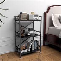 $40  3 Tier Industrial Bookcase  Gold  All Black