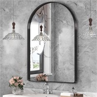 $76  Black Bathroom Mirror  Brushed Metal  22x30IN