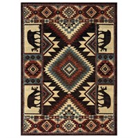 Buffalo 5ft.x7ft. Brown/Red Indoor Rug