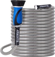Stainless Steel Garden Hose 50 Ft with Nozzle