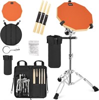 12' Drum Pad Stand Set w/ Sticks  Orange