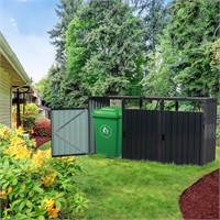 Outdoor Bin Shed  Stainless Steel  3-Cans