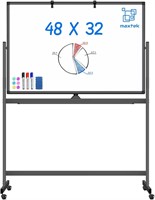 Maxtek 48x32in Mobile Double-Sided Whiteboard