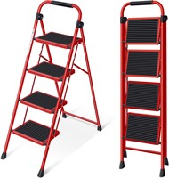 $70  KINGRACK 4-Step Ladder- Heavy-Duty  Red
