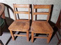 Pair of Children's School Chairs